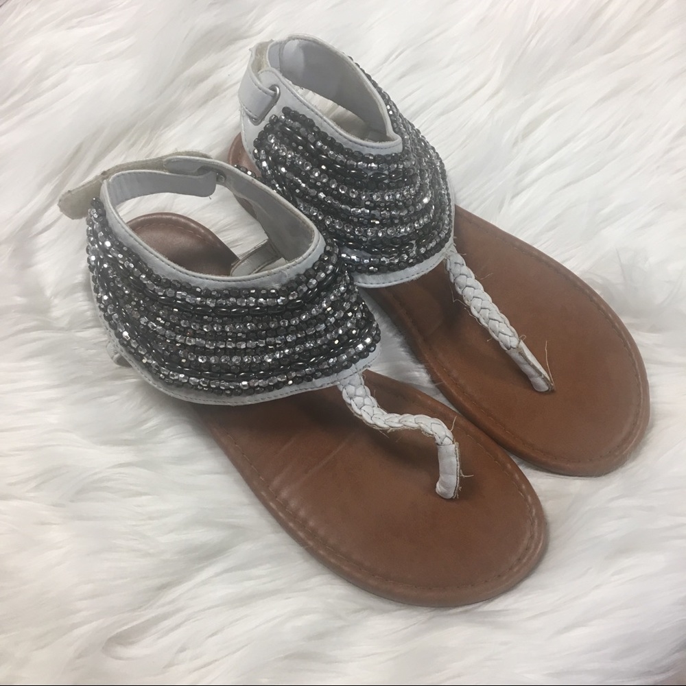 Justice beaded sandals women’s size 7
